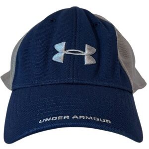 Under Armour Fitted Adult Large Navy Blue & Light Gray Ball Cap